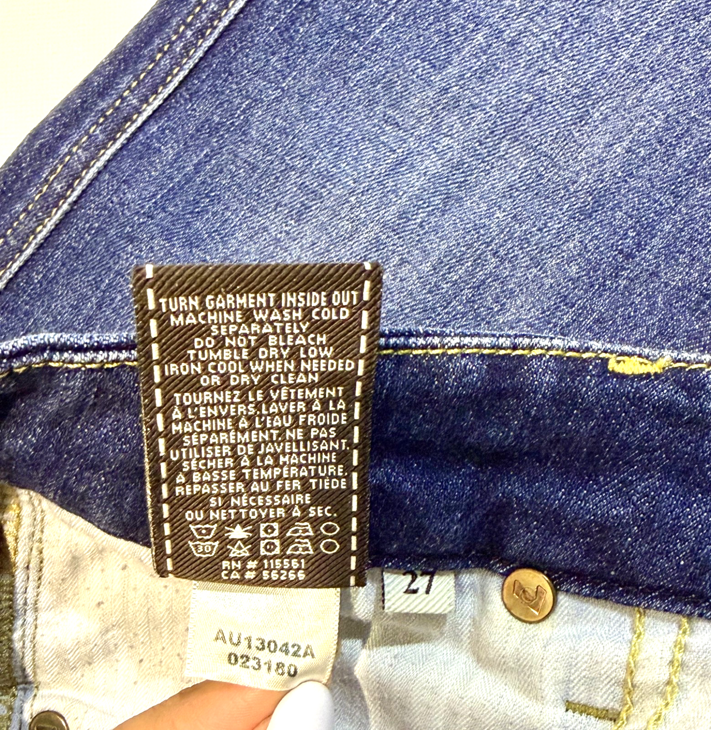 Vintage 7 For All Mankind Jeans Women's 27 A Pocket Flare Dark Y2K Low Rise