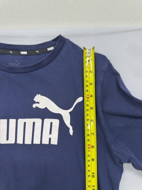 Puma Men's Navy Cotton Crew Neck Short Sleeve Tee - Size S