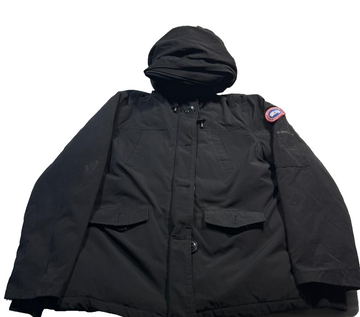 Canada Goose Black Hooded Winter Down Parka Jacket Size M