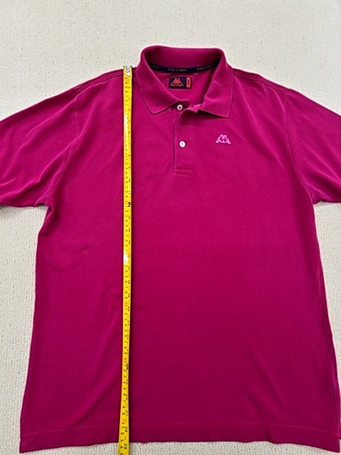Kappa Robe Di Kappa Magenta Polo L Men's Cotton Pique Short Sleeve