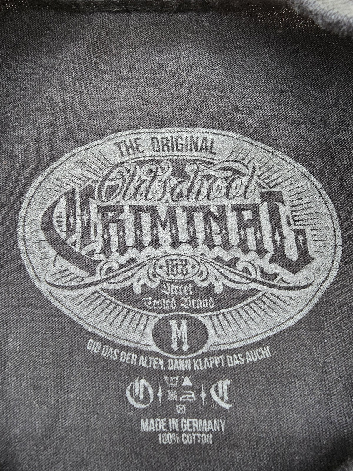 Men's M Black Oldschool Criminals Karneval Graphic Short Sleeve Tee