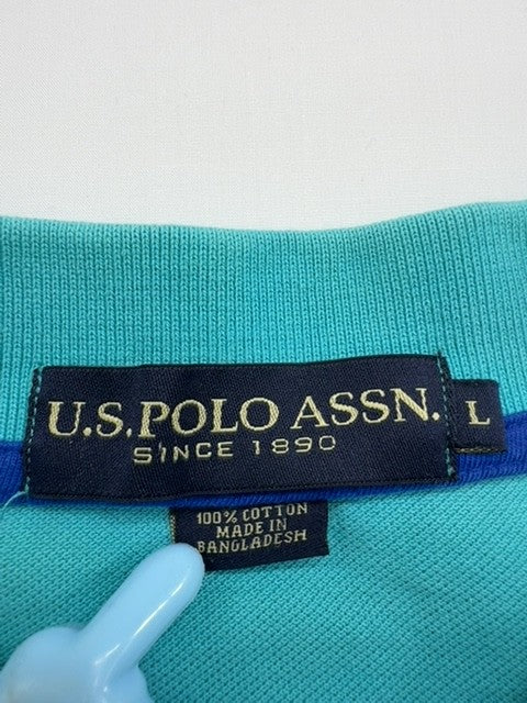 U.S. Polo Assn. Boys Turquoise Polo Shirt Size L Regular Condition