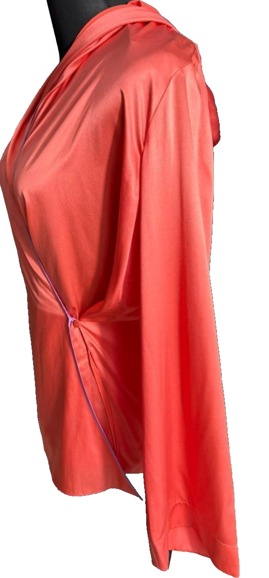 Giorgio Armani Women�S Orange Satin Draped Hooded Wrap Top Size 42 Bnwt