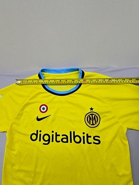 Nike Men's Yellow Dri-FIT Football Shirt Size M Short Sleeve