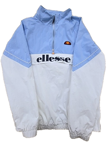 Ellesse Men's Blue/White Colorblock Track Jacket M Zipper