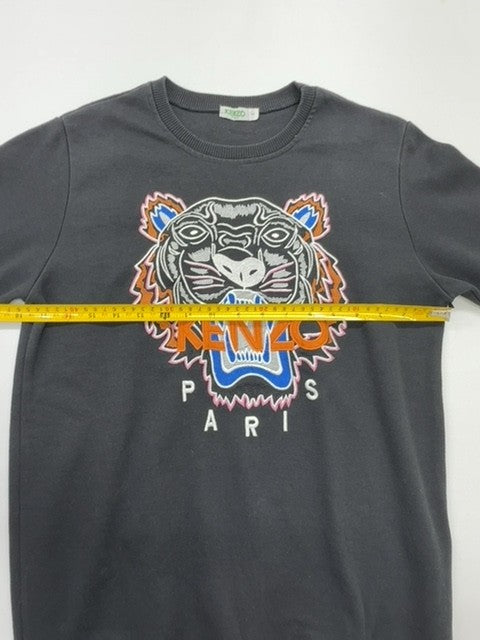 KENZO Boys Black Tiger Graphic Pullover Hoodie Sweatshirt L Regular