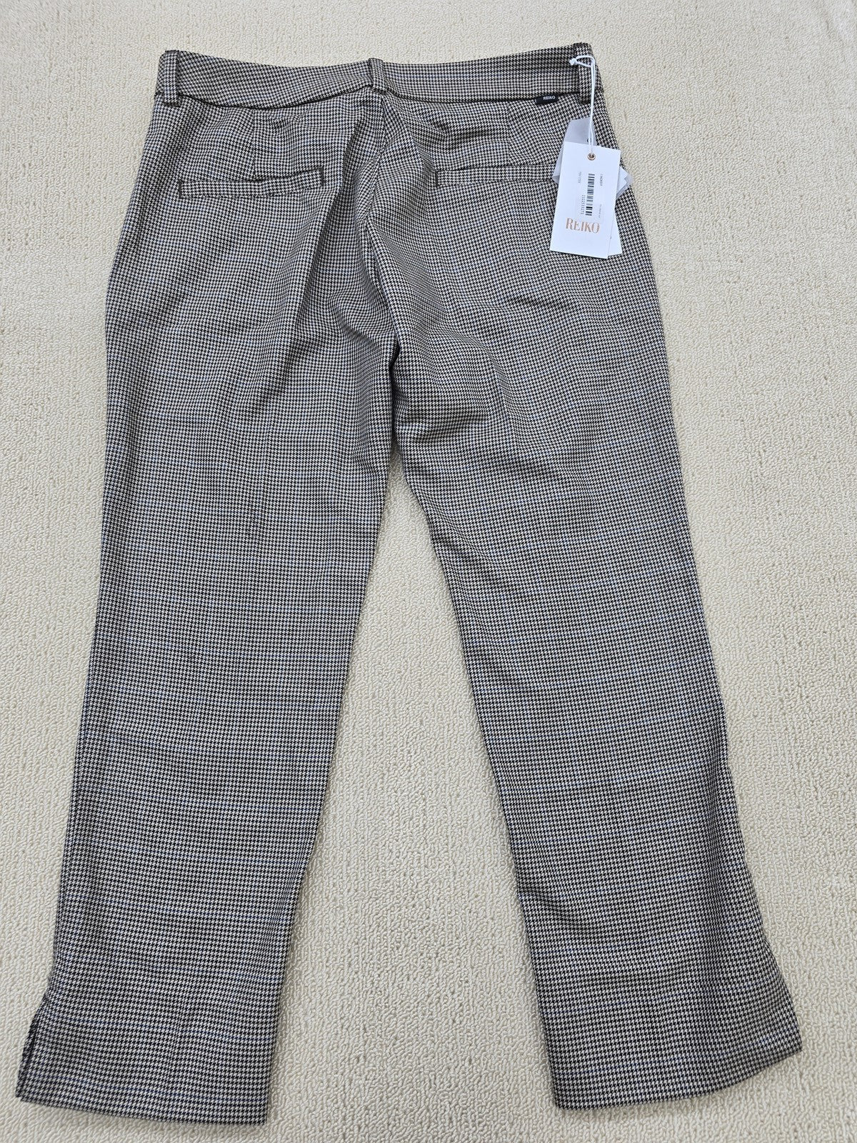 Reiko Laura Fancy Grey Houndstooth Cigarette Pants Sz 27 Women NWT