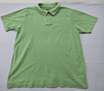 Kappa Men's Green Short Sleeve Polo Shirt Size Large 100% Cotton