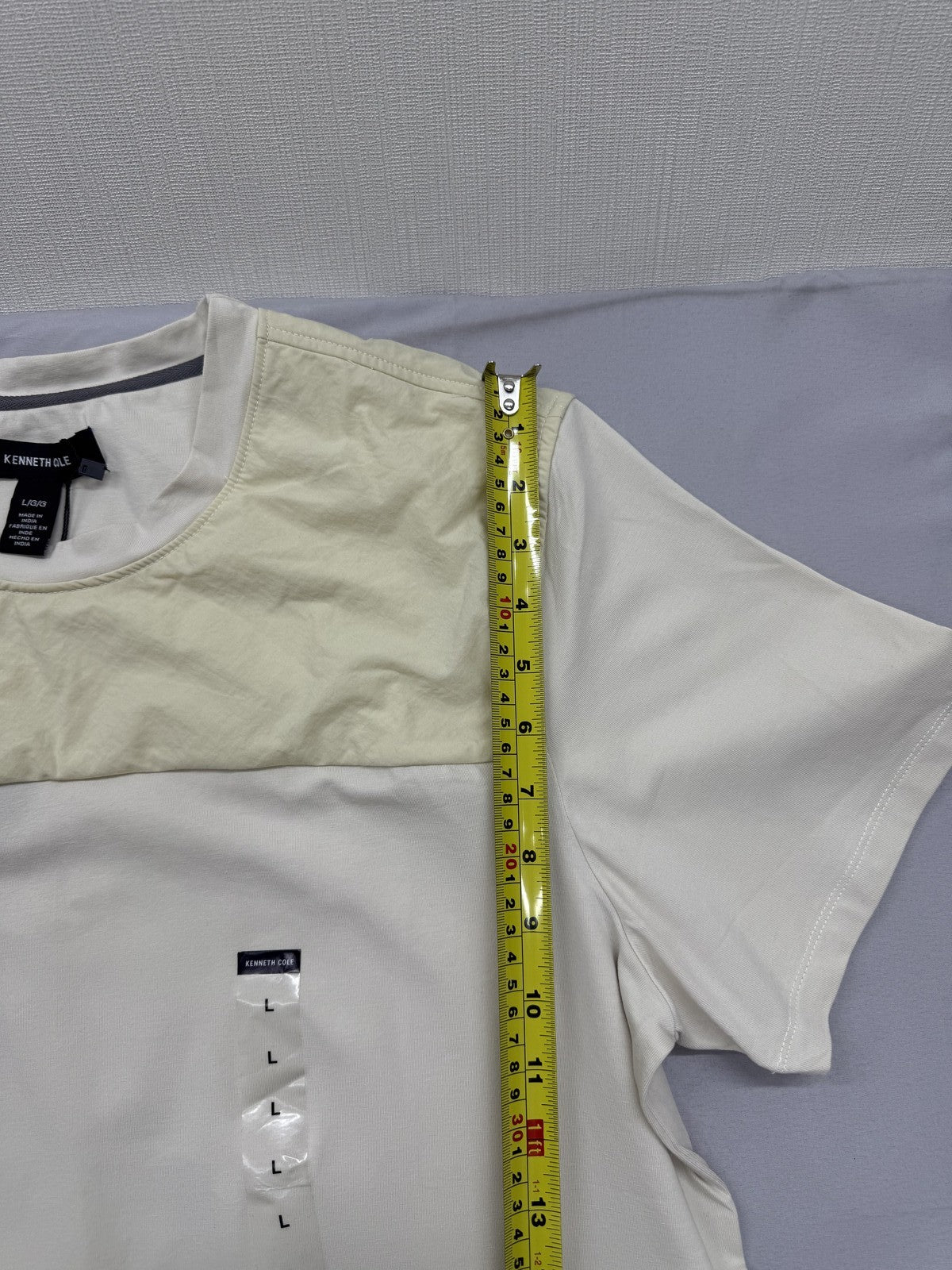 Kenneth Cole Men's White L Short Sleeve Crew Neck T-Shirt Cotton Spandex