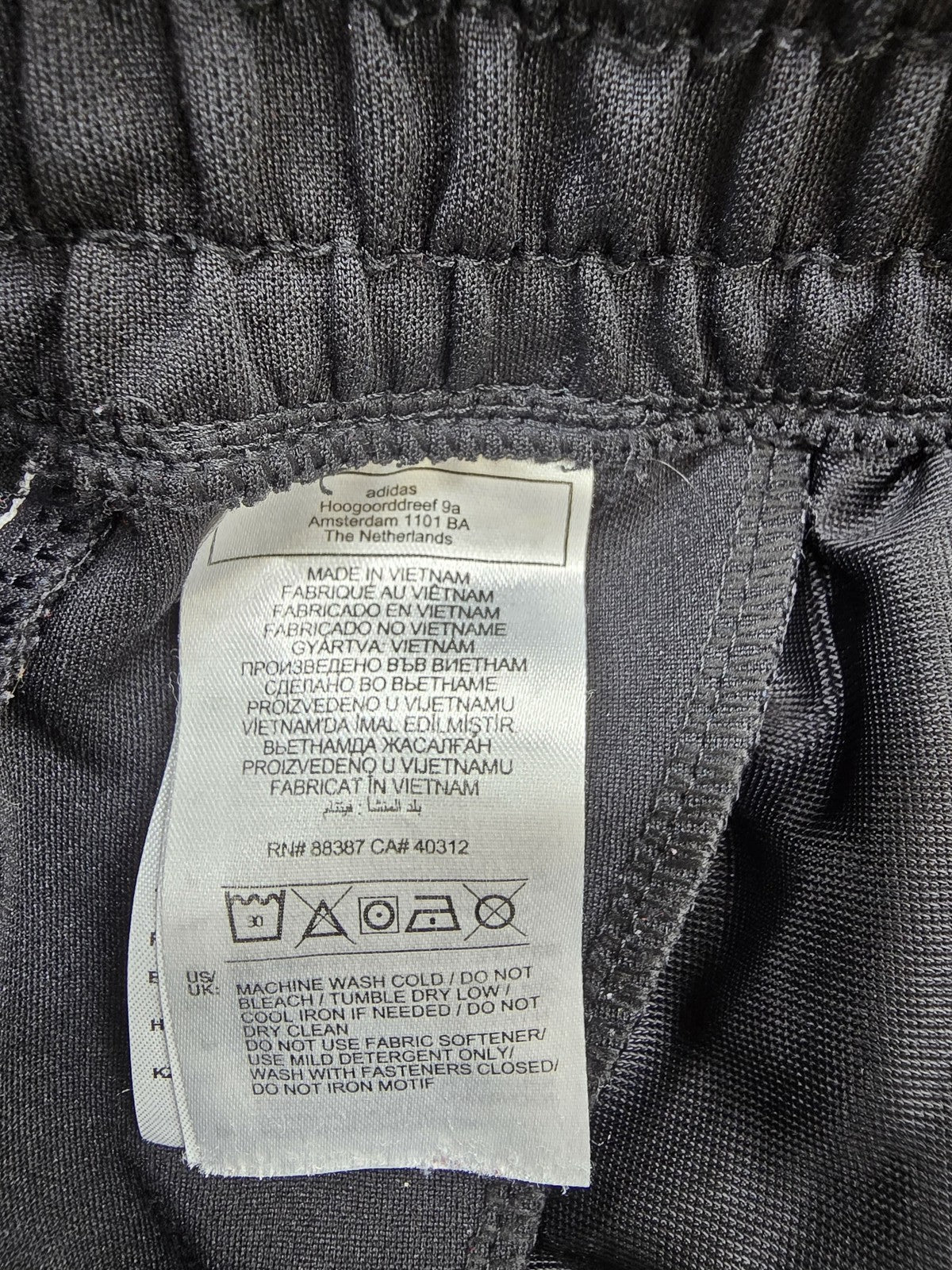 Adidas Navy Track Pants XS Elastic Waistband Zipped Pockets