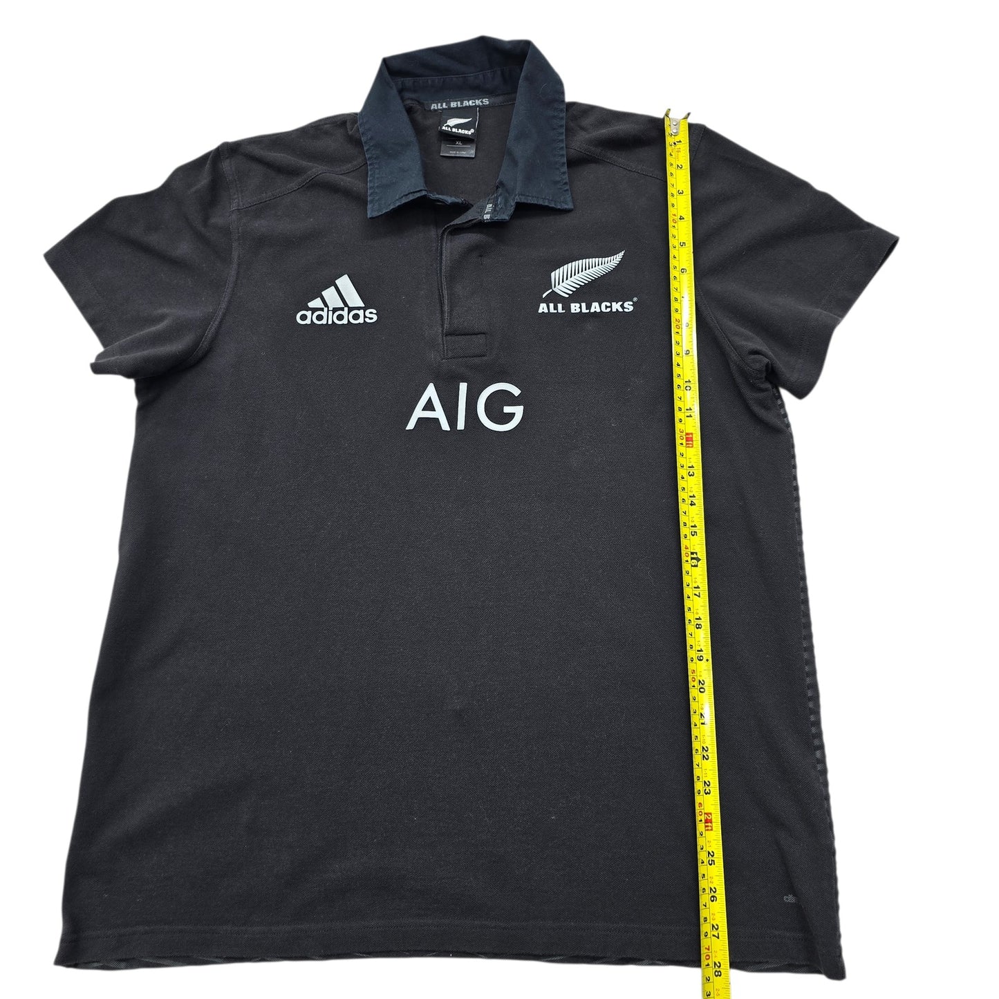 Adidas Men's Black All Blacks Rugby Polo XL Striped