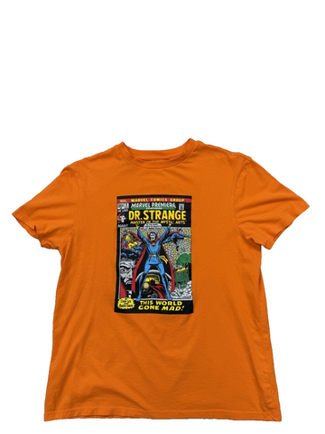 Primark Men's Dr Strange Marvel Orange L Short Sleeve T-Shirt Double Sided
