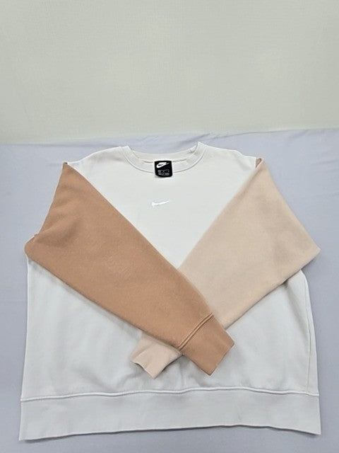 Nike Unisex White Beige Colorblock Crewneck Sweatshirt M