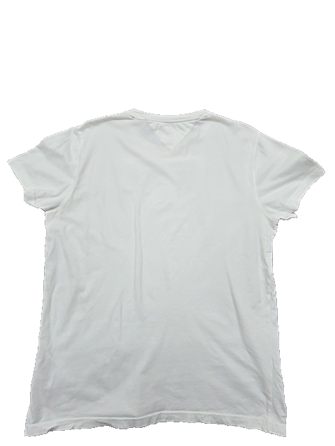 Tommy Jeans Men's White T-Shirt Size L Regular Fit Cotton