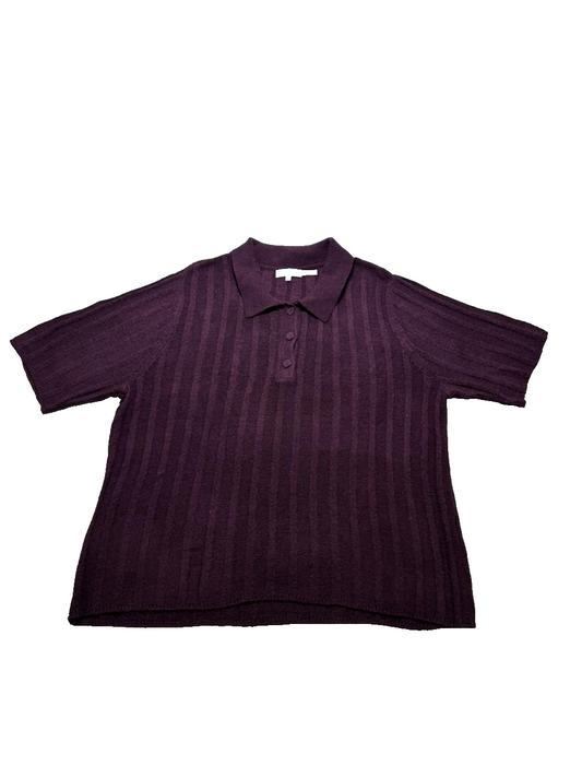 Calvin Klein Women's Purple Sweater – Size S, Short Sleeve