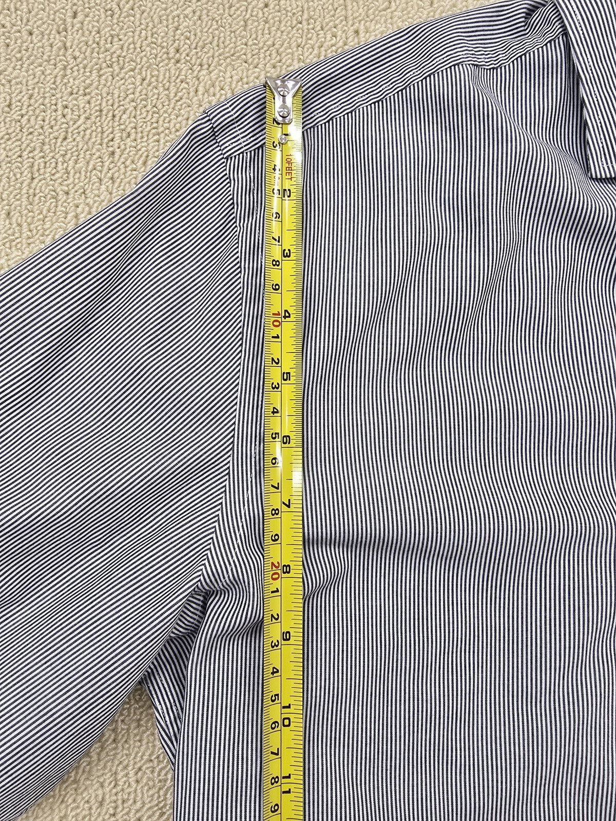 Boss Gray Striped Slim Fit Long Sleeve Dress Shirt Men's Regular