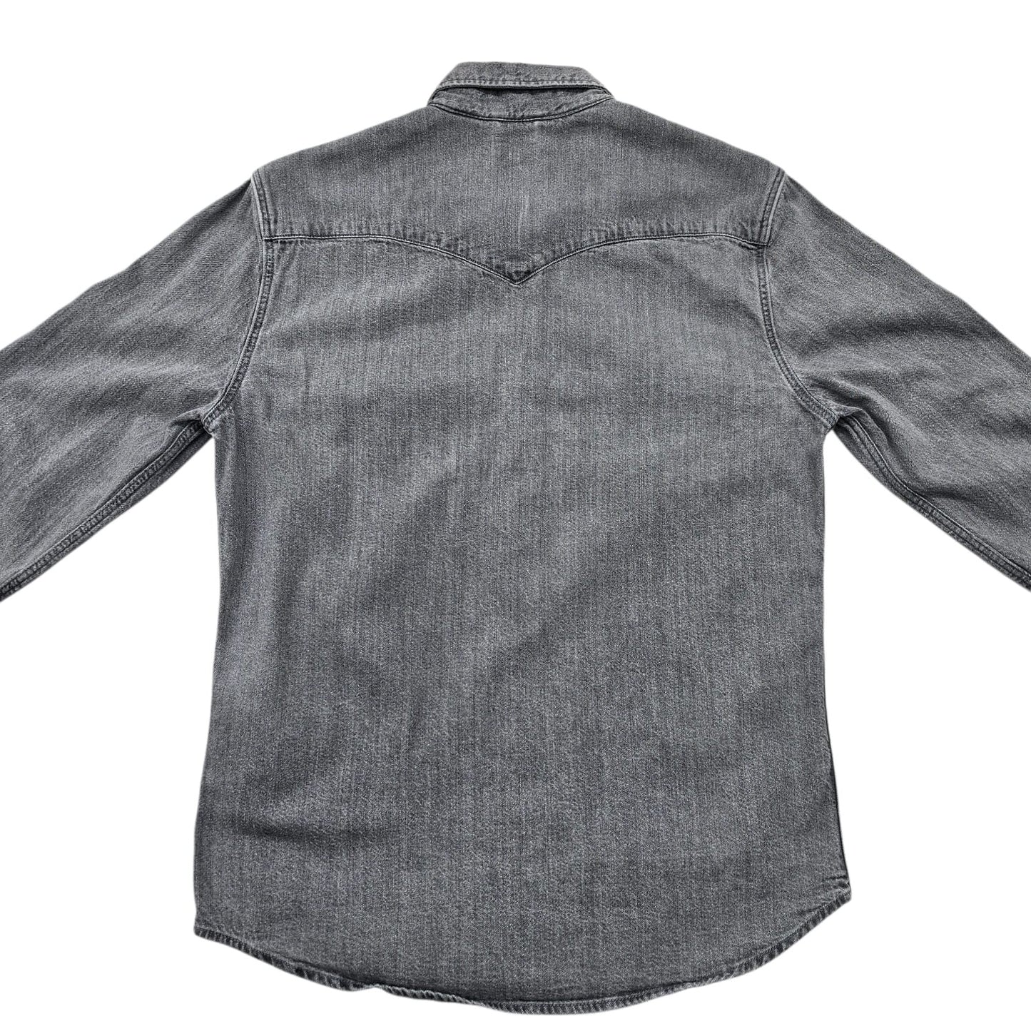Levi's Men's Grey Denim Western Snap Shirt Size M