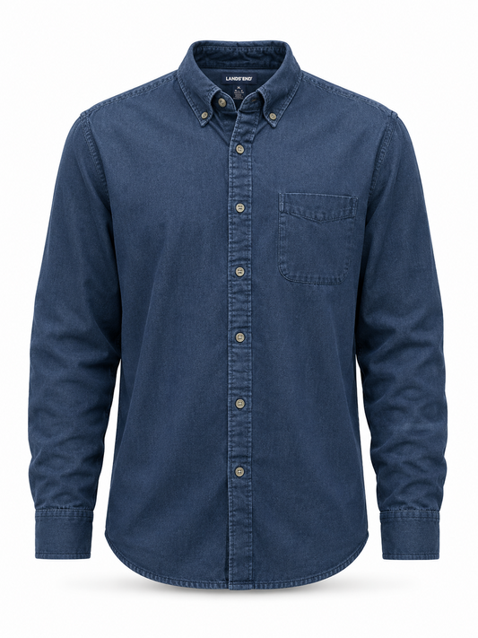 Lands' End Men Blue Shirt size XL product image 2