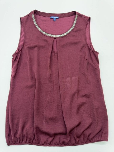 Charles Voegele Women's Burgundy Beaded Tank Top Size 46 EU