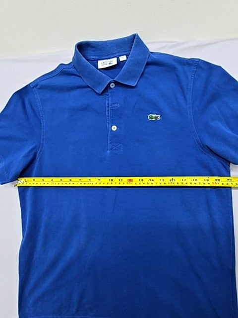 Lacoste Men's Navy Polo Shirt Short Sleeve Pique Crocodile Logo Size L