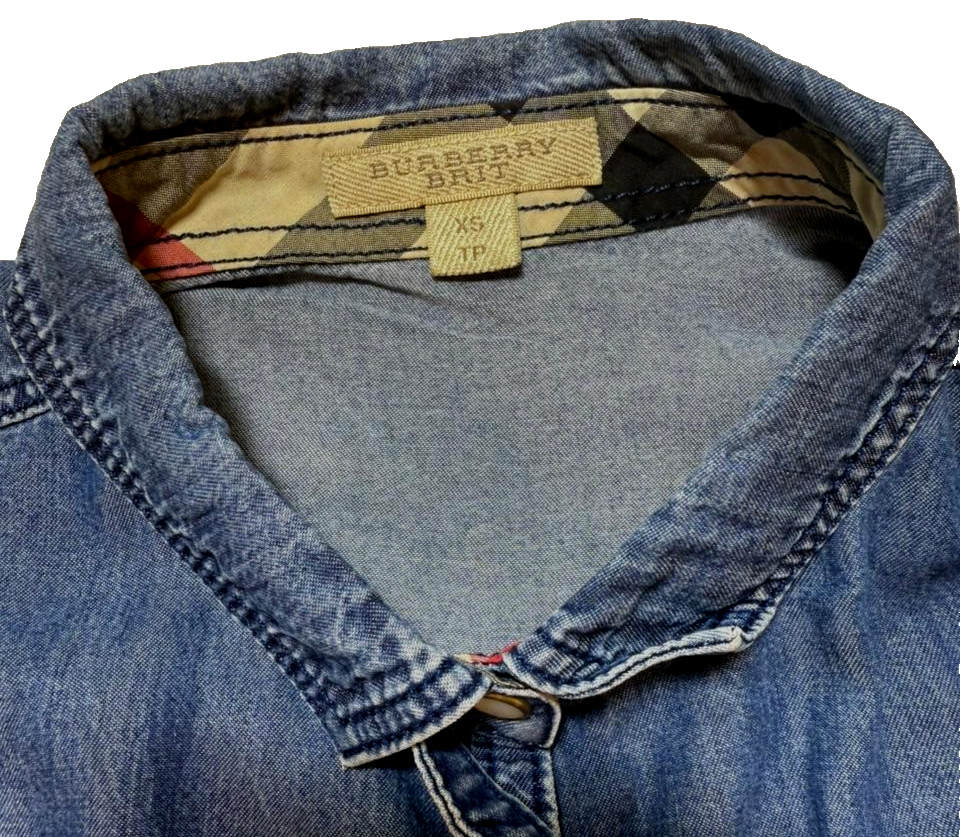 Burberry Brit Blue Denim Button Front Shirt | Size: XS