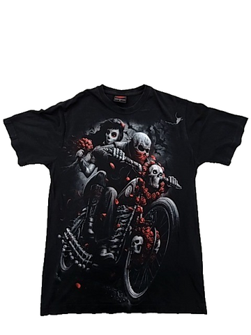 Spiral Direct Black Skull Gothic Men's T-Shirt S Cotton