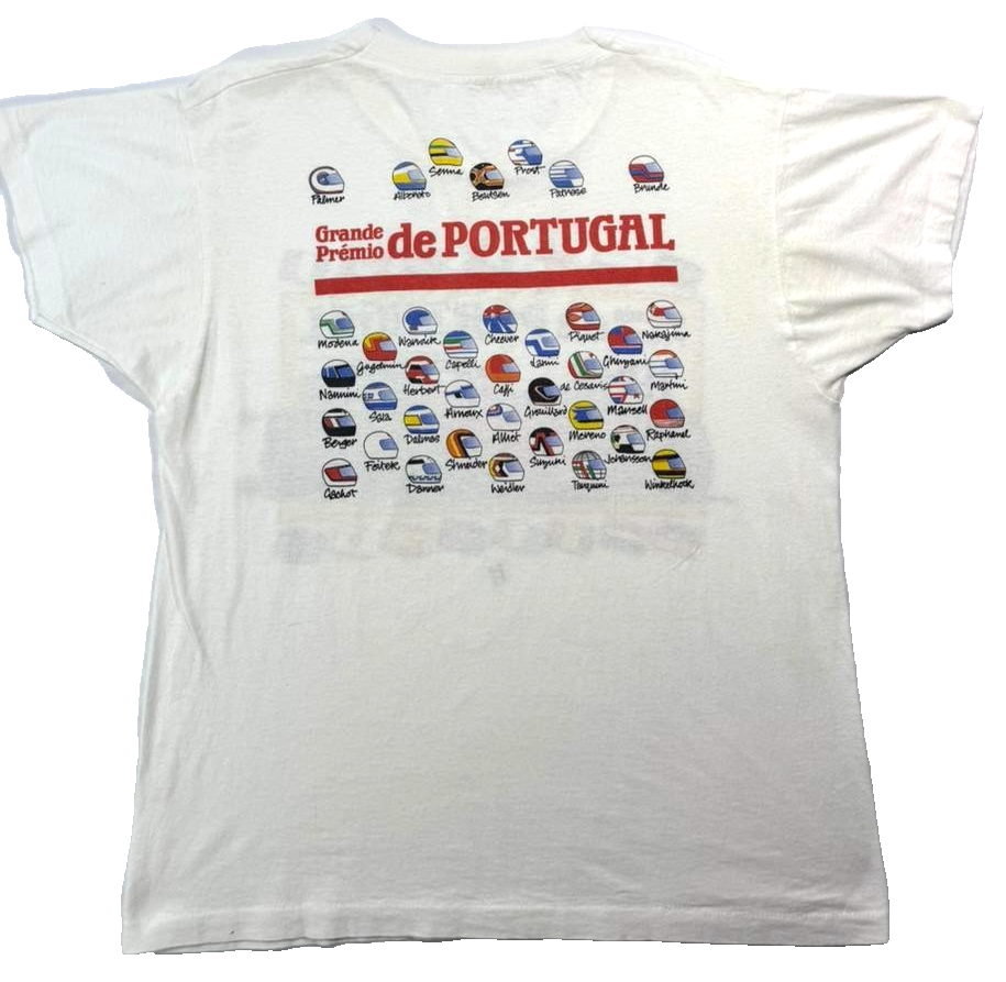 Screen Stars T-Shirt For Men Grande Premio De Portugal F1 Racing In White - XL
