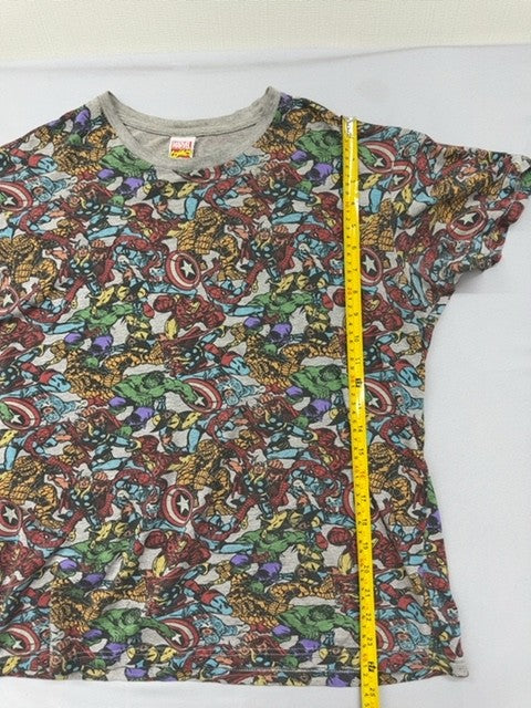 Marvel Comics Multicolor All-Over Superhero T-Shirt M Men Set