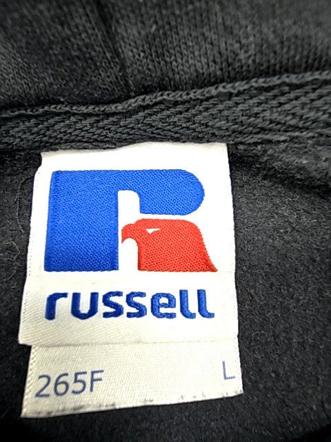 Russell Full Zip Fleece Hoodie Black L Graphic Print