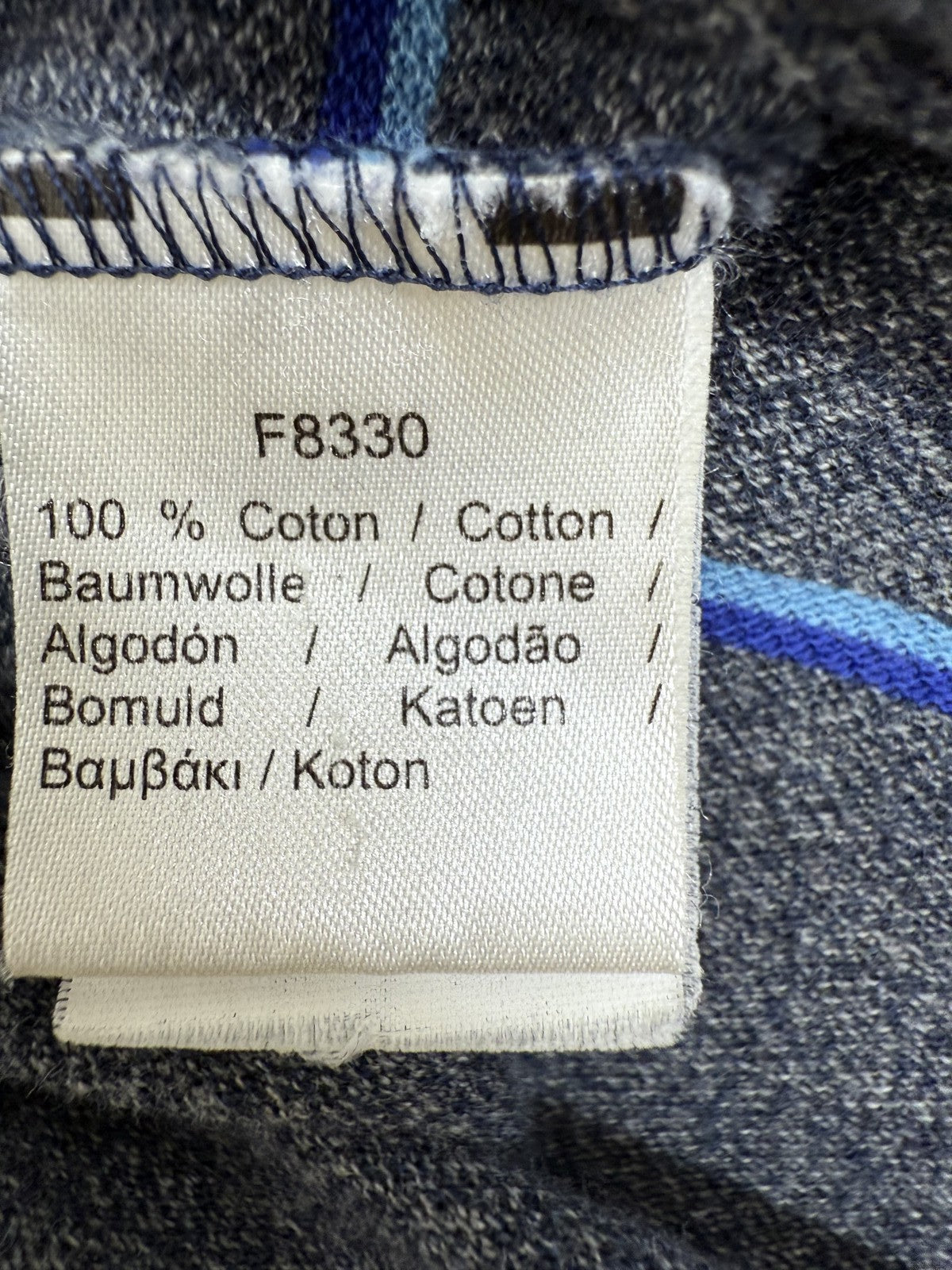 Lacoste Men's Polo Shirt Size 4 Gray Stripe Cotton F8330