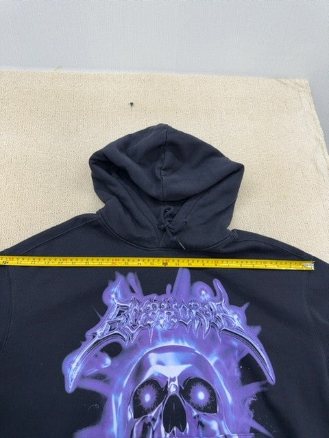 H&M Men's Euphoria Skull Black/Purple XL Loose Fit Hoodie