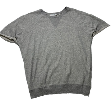 Moncler Grey Short Sleeve Sweatshirt For Women - Size M