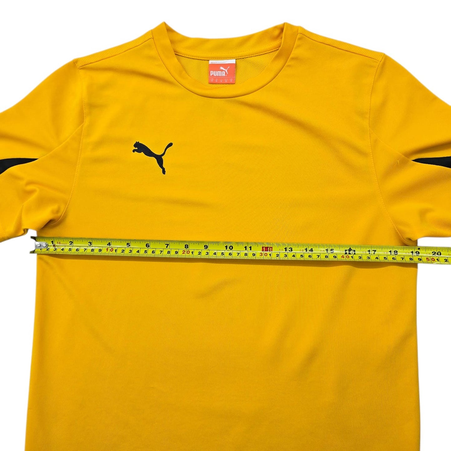 Puma Men's Yellow Black Side Panel T-Shirt Size M