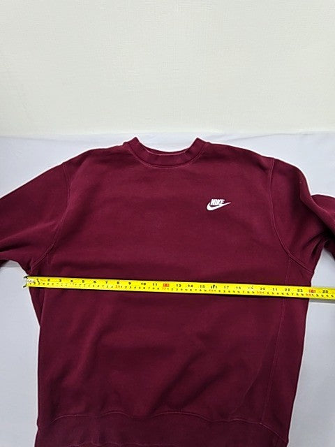Nike Crewneck Fleece Sweatshirt Maroon M Long Sleeve Swoosh
