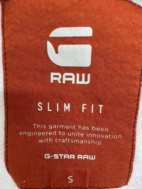 G-Star Raw White Slim Fit Crewneck Sweatshirt S Long Sleeve RAW Logo