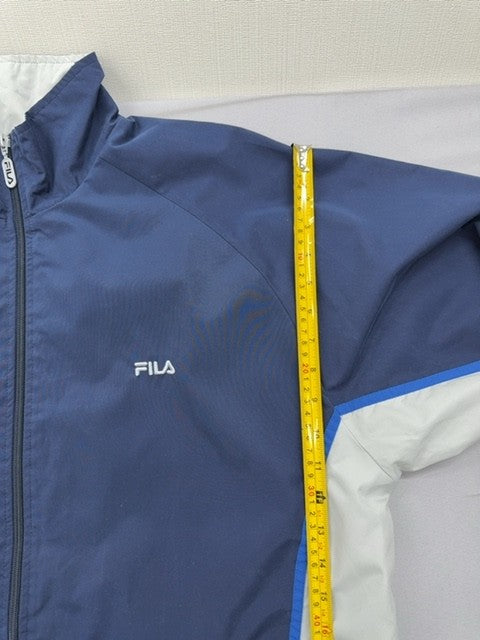 Fila Men's Navy/White Track Jacket L Polyester Zipper