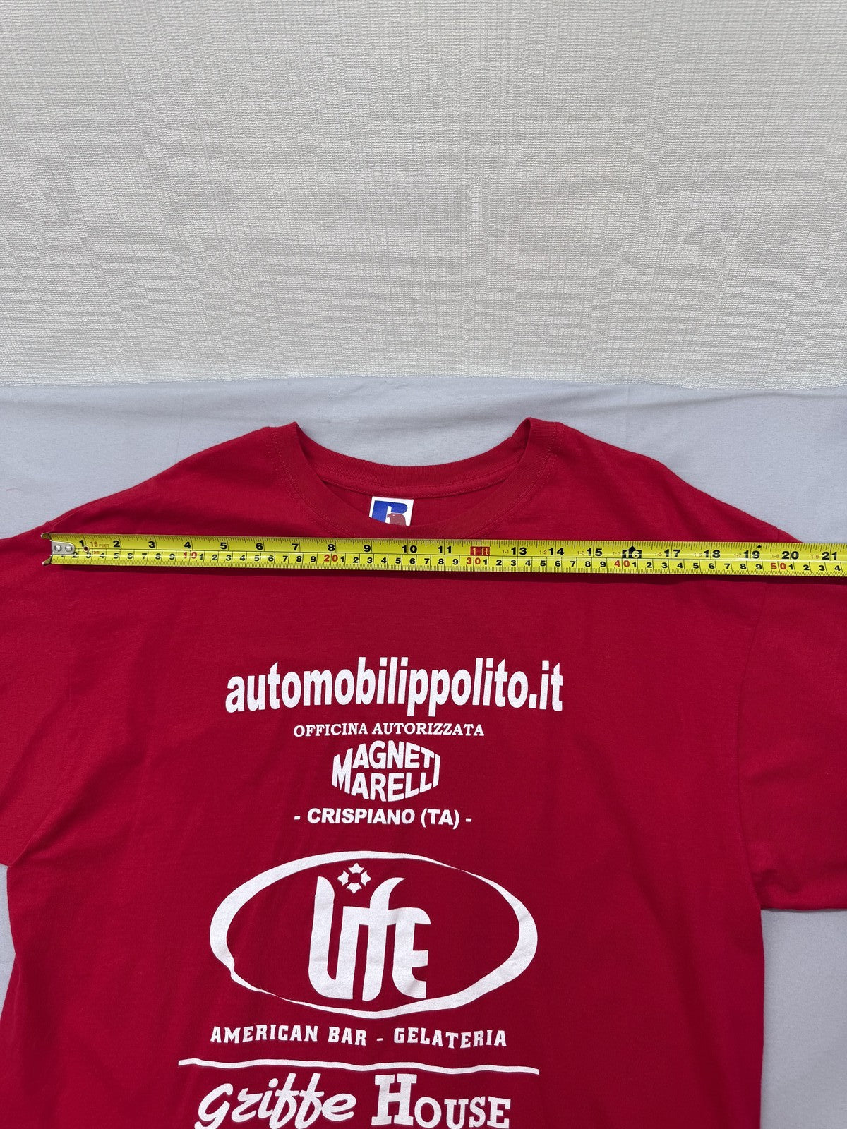 Russell Red Short Sleeve T-Shirt Crew Neck Printed L ZT1150