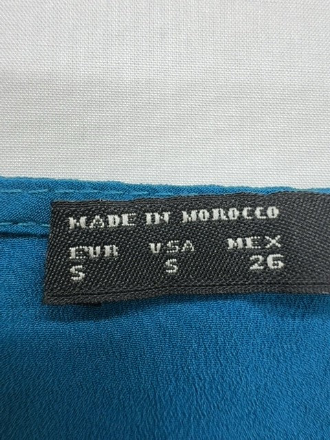 Zara Basic Women's Teal Puff Sleeve Blouse Size S