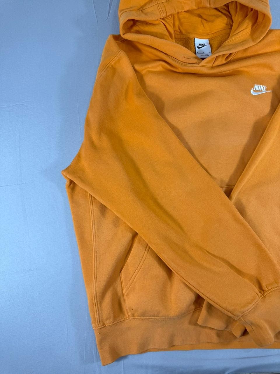 Nike Men's Orange Pullover Hoodie Fleece Lined Sweatshirt Size M