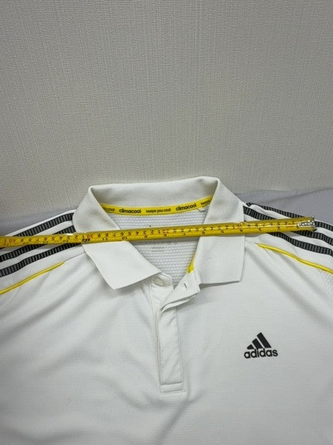 Adidas Men's Climacool White Stripe Polo Shirt Size L
