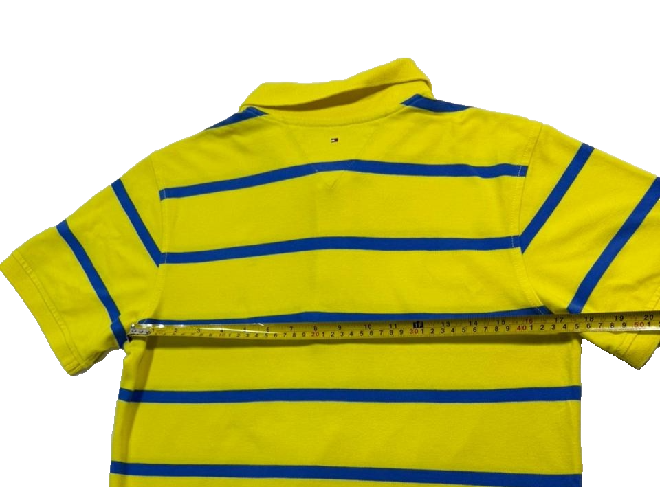 Tommy Hilfiger Older Teens Size 16 Yellow And Blue Stripe Polo Shirt