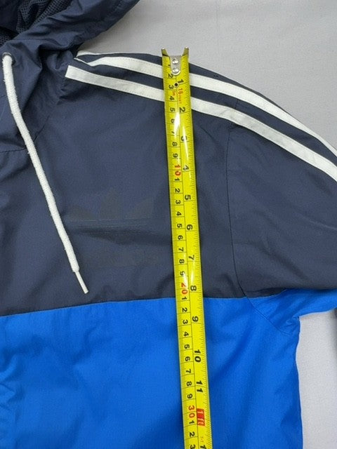 Adidas Men's Navy Blue Full Zip Hoodie M 3 Stripes