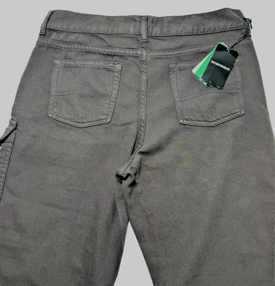 BNWT Emporio Armani Brown Cargo Straight Leg Jeans Men's Size 16A