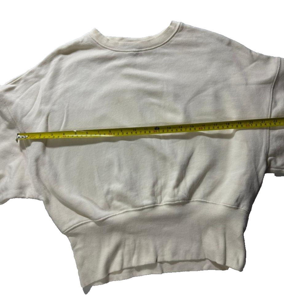 Forever 21 Women Cream Cropped Sweatshirt Size Medium