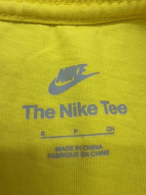 Nike Men's Yellow Short Sleeve T-Shirt Size S Cotton Crew Neck