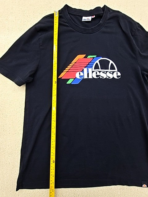 Ellesse Men's XL Black Cotton Crew Neck Short Sleeve T-Shirt