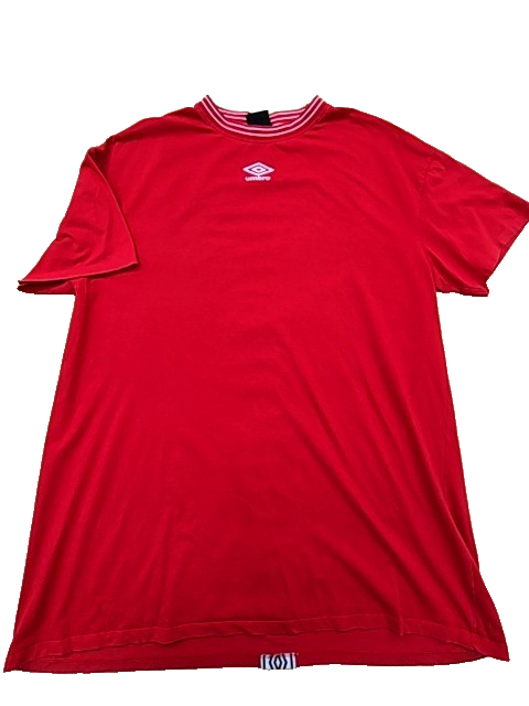 Umbro Men's Red T-Shirt – Size M, Short Sleeve, Crew Neck