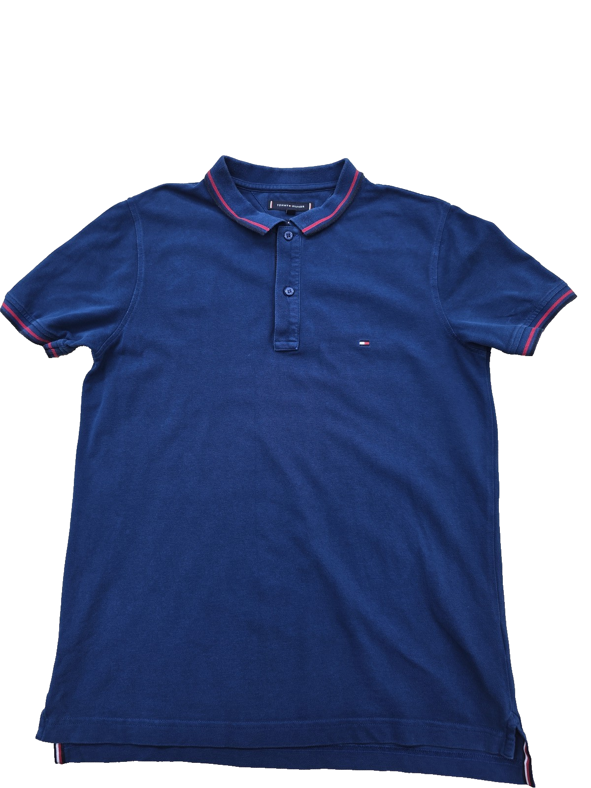 Tommy Hilfiger Men's Navy Slim Fit Short Sleeve Polo L Cotton