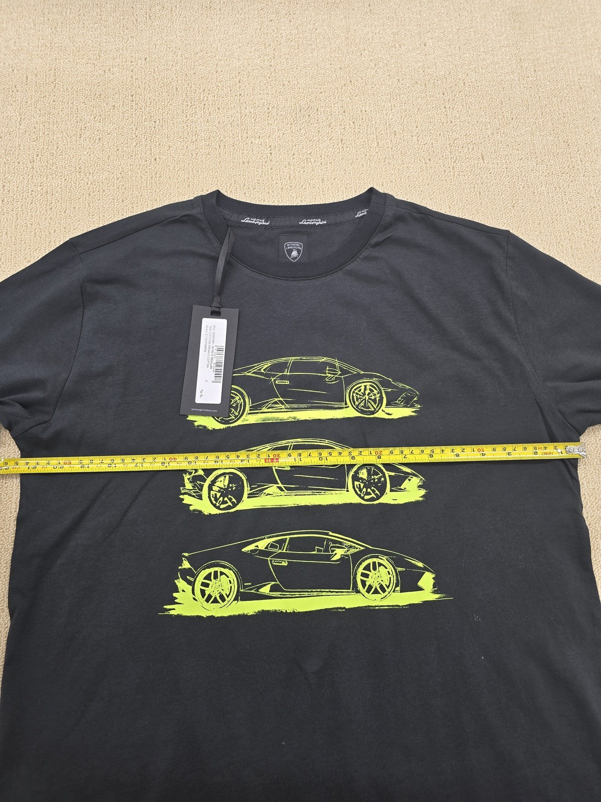 Lamborghini Black XL Men's Short Sleeve Crewneck Jersey T-Shirt