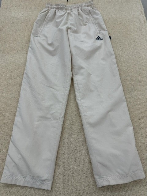 Adidas White Track Pants XS Drawcord Unisex Casual NWT